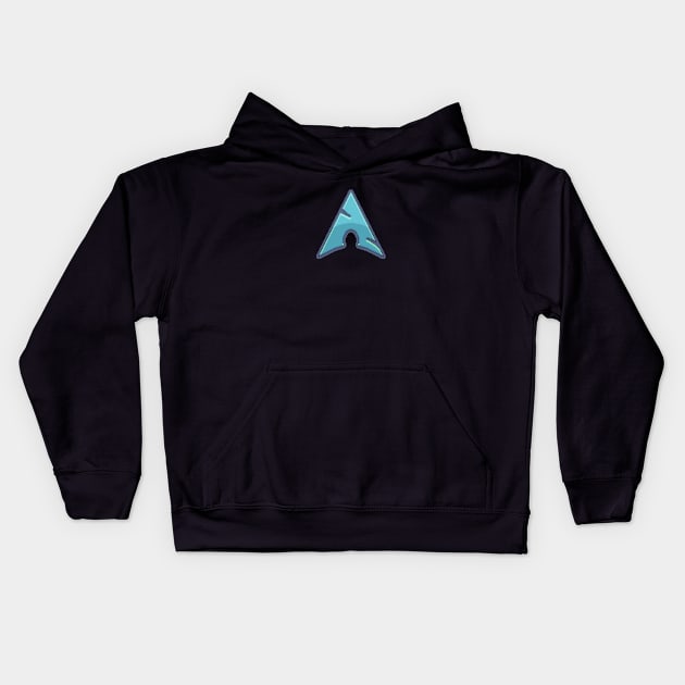 Arch Linux Pixel Art Kids Hoodie by astrellonart